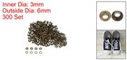 300 Set Grommets Kit Metal Eyelets 3mm 1 8  Grommet For Shoes Clothes Bronze