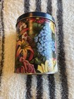 Vintage Floral Tin 5    Tall With 4    Diameter  No Markings