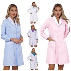 Us Womens Lab Professional Medical Coat Lapel 3 Pockets Doctor Nurse Uniforms