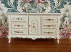 Vintage Miniature Dollhouse Hand Painted Floral Dresser Sideboard 1 12 Scale