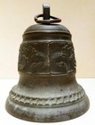Antique Chinese Dragon Motif Bronze Bell 5-1 4  Tall
