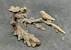Antique Vintage Bronze Statue Of Birds Branch Flowers Natural Patina  3971