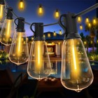 50-100 Ft Solar String Lights St38 Led Bulbs Outdoor Backyard Waterproof Decor
