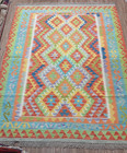 Handmade Afghan Kilim Chobi Rug 6 56 X 5 25 Ft     Geometric Tribal Wool Flatweave