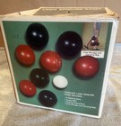 Vintage Lawn Bowling Game Bocce 9 Ball Red   Black With Original Box Manual