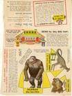 Antique 1939 Rare Kool-aide Premium  paper Doll Circus Animal Cut-outs 