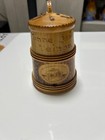 Antique Wooden Beer Mug Sweden Scandinavian Hand Carved Painted Small Wood Stein