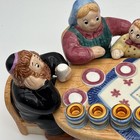 Colorful Ceramic Menorah Hanukkah Jewish Generational Family At Table
