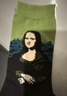Unisex  Mona Lisa Art Graphic Print Crew Socks Mid Calf One Size Black green
