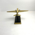 Vintage Brass Airplane Sculpture Approx 4 75h X 6w