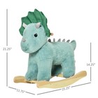 Kids Plush Ride-on Rocking Horse Triceratops-shaped Plush Toy Rocker With