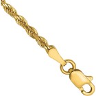 14k Solid Yellow Gold 2 5mm Rope Chain Bracelet