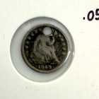 1849 P Half Dime Seated Liberty Hole Punched Ungraded Silver Free Shipping