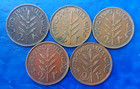 Complete Set Of Israel Palestine 2 Mils British Mandate - Lot Of 5 Coins Xf