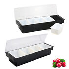Ice Cooled Condiment Serving Container Chilled Garnish Tray Bar Caddy For Home