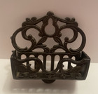 Vintage - Cast Iron Wall Mount Matchstick   Safe Holder - W striker Underneath