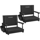 2 Pack Portable Stadium Seat Bleacher Chair Padded   Cup Holder Shoulder Strap
