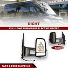 New Mercedes Sprinter Mirror Long Arm Electric Heated Right Passenger 2007 2017