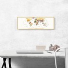 Artcanvas World Map Earth Tone Panoramic Canvas Art Print