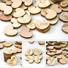 Lystaii 400pcs Rustic Wooden Love Heart Wedding Table Scatter Decoration