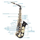 New Glarry Eb Alto Saxophone Sax Black With Case  Golden With Pearl White