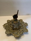 Antique Late C19th Victorian Brass   Glass Inkwell By Townsend   Co  Stamped