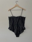 Vintage Victoria   s Secret Gold Label Large Lingerie Black Sheer Snap Crotch Usa
