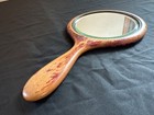 Vintage Wooden Handheld Mirror   Rustic Vanity Decor   Mid-century Charm