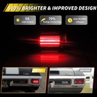 2x Smoked Red Led Rear Tail Brake W white Backup Lights For 1970 Chevry Chevelle