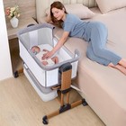 Baby Bedside Bassinet Portable Breathable Adjustable Night Crib