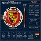 Porsche Authorized Service Parts Rusty Heavy Metal Sign     50 Cm  19 7    