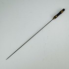 Vintage Black Bead Hat Stick Pin Gold Tone Leaf Caps 8 75    Antique Victorian