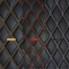 Double Quilted Vinyl Faux Leather Car Upholstery Fabric   2 x3  - 5x8cm 55  Sby