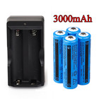 4pcs Battery 3000mah 3 7v Rechargeable Li-ion Batt For Torch Headlamp dual Char