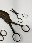 Lot 4 Antique Vintage Scissors Shears Tailor Sewing Tinsmith Primitive Tools