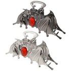 Gothic Metal Bat Hair Claw Clip Artifical Inlaid Ruby Women Halloween Hair Clip