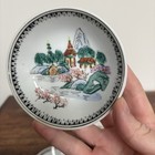 Set Of 4 Vintage Asian Hand Painted Small Plates For Wall Decor Or Sauce Dishes