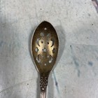 Antique Sterling Silver Slotted Spoon 1910 Vtg 5 75  Long Monogramed   17 Grams