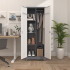 Metal Garage Storage Cabinets  Lockable Broom Closet Storage Cabinet With Doors