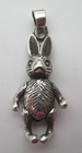 A Beautiful 925 Solid Silver Articulated Bunny Rabbit Pendant   Fob