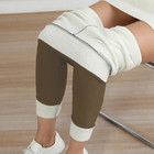 Women s Fleece Solid Colors Winter Thick Warm Basic Stretchy Leggings