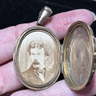 Sterling Victorian Locket With Photo And Hair Lock Mourning 2    Marked Js   Es