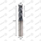 5pcs 4 Flute 3 8 x1 x2-1 2  Solid Carbide Roughing End Mills - Alcrsin Coated