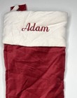 Pottery Barn Classic Velvet Christmas Stocking  adam  Red Ivory New Medium Gift