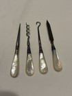 18th Century Antique Etui Grooming Set Pearl Handles 8 Instruments Velvet Case