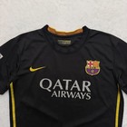 Nike Fc Barcelona Jersey Mens Medium Black La Liga Soccer Qatar Airways Dri-fit