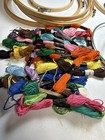 Vintage Embroidery Floss Lot Multiple Colors Usa 2 Metal Hoop