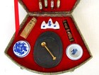 Vintage Chinese Calligraphy Sumi-e 4-brush Fan Set