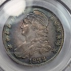 1832 50c Capped Bust Half Dollar Pcgs Xf40 Ogh Rainbow Toned Old Holder  k102