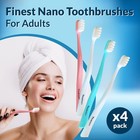 Soft Adult Toothbrush 4 Pack Ultra Fine Bristles Sensitive Gum Care